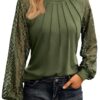 AUTOMET Womens Long Sleeve Shirts Lace Tops Business Casual Fall Fashion Outfits Clothes Knitted Y2k Blouses